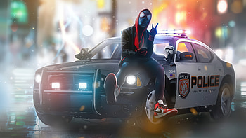 Spider Man Miles On Duty, spiderman, miles-morales, superheroes, artwork, digital-art, ai HD wallpaper