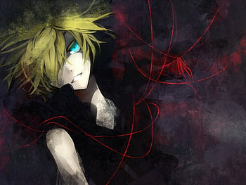 Kagamine Len, blue eyes, blonde hair, vocaloid, male HD wallpaper