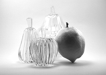 crystal fruits, fruits, white, balck, crystal HD wallpaper