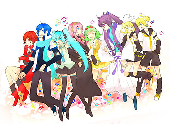 Vocaloid Party, blue, colorful, black, luka, megipod, rin, gumi, miku, party, hatsune, kagamine rin, megipod gumi, kagamine len, white, navy blue, color, hatsune miku, len, meiko, navy, kaito, orange, kagamine, gapuko, green, yellow, red HD wallpaper