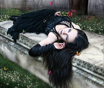 Goth, rose, fantasy, dark HD wallpaper
