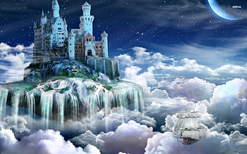 Small Island Under The Colorful Night Sky WallDevil HD wallpaper