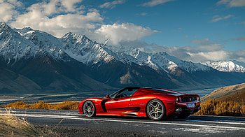 Ferrari F50 : Masterpiece Amidst Majestic Mountains, Ferrari F50 HD wallpaper
