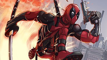 Deadpool Away From Attack, deadpool, superheroes, artwork, artist, artstation HD wallpaper