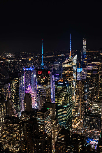 Cities, Building, Lights, Night City, Glow HD phone wallpaper