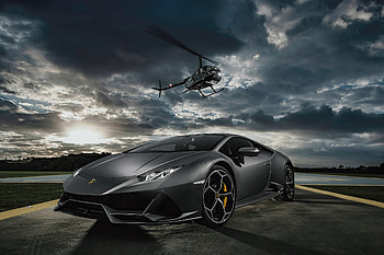 Lamborghini Huracan Evo Helicopter , lamborghini-huracan-evo, lamborghini-huracan, lamborghini, cars, behance HD wallpaper