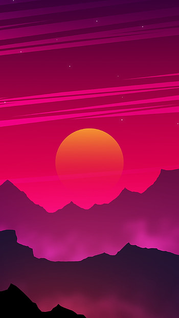 Simple, Pink Sunset, pink, sunset HD phone wallpaper