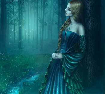Fantasy, lady, abstract, forest HD wallpaper
