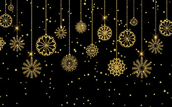 Pattern, golden, black, craciun, catd, christmas, texture, new year HD wallpaper