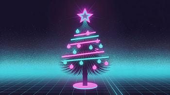 Neon Retrowave Christmas —, Christmas Retrowave, Christmas Tree, Neon, Vaporwave HD wallpaper
