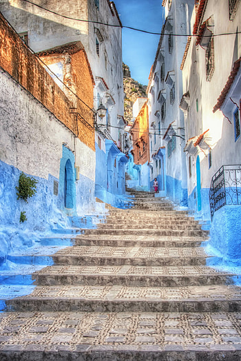 Chefchaouen in Morocco, Wandering through blue streets HD phone wallpaper