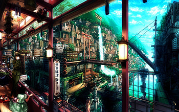 Anime, City, Girl, Beauty HD wallpaper