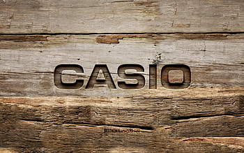 Casio wooden logo, , wooden backgrounds, brands, Casio logo, creative, wood carving, Casio HD wallpaper