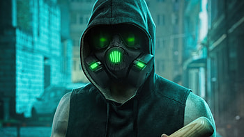 Mask Boy With Slugger , hoodie, mask, artist, artwork, digital-art HD wallpaper