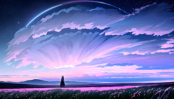 A girl in a field in evening, AI Art, Anime, girl, anime girl HD wallpaper