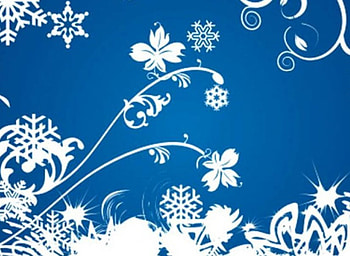 Snowflakes on blue, on blue, snowflakes, flowers HD wallpaper