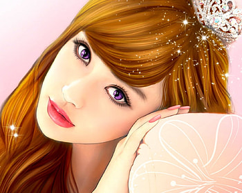 Princess, crown, 3d, fantasy, face, girl HD wallpaper