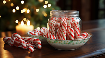 Holiday Cheer with Candy Canes - Christmas, candy cane, holiday, Christmas HD wallpaper