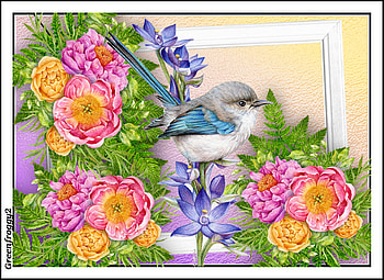 BIRD AMONG THE FLOWER, ART, FLOWERS, BIRD, ABSTRACT HD wallpaper