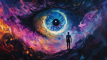 Void Walker: A Stunning Sci-Fi, Sci Fi, Void Walker, cosmic, eye, silhouette HD wallpaper