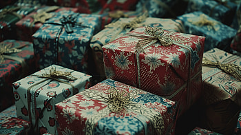 Festive Christmas Presents, presents, holiday, christmas ornaments HD wallpaper