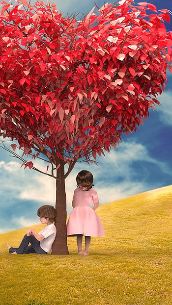 Love , Red Heart Tree, cute love HD phone wallpaper