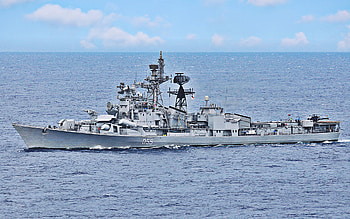 INS Ranvijay, D55, Indian Navy, stealth multi-role frigate, Rajput-class, Indian frigate, Indian warships, INS Ranvijay D55 HD wallpaper