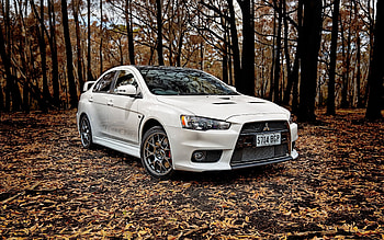 Autumn, Lancer Evo HD wallpaper