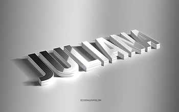 Juliana, silver 3d art, gray background, with names, Juliana name, Juliana greeting card, 3d art, with Juliana name HD wallpaper