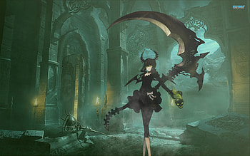 Dead Master, black, sword, fate, black rock shooter, fight, girl, angel, destiney, war, hell, anime, attack, green, powers, spear HD wallpaper
