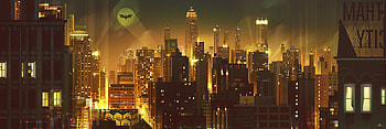Gotham skyline, Digital art, Superheroes HD wallpaper