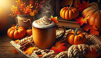 Autumn Ambiance - Pumpkin Spice Latte and Fall Harvest, pumpkin spice, pumpkin spice latte, coffee, pumpkin, Autumn HD wallpaper
