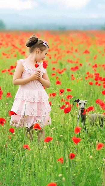 Cute Summer, Flowers Garden, Cute Girl HD phone wallpaper