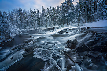 Ringerike Norway Water Flow , snow, trees, nature HD wallpaper