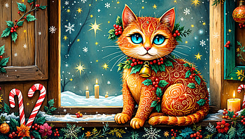 Christmas Cat: Festive Ultra, christmas cat, cat, Christmas, holiday, winter HD wallpaper