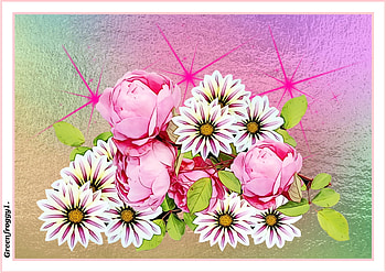 FLOWERS AND STARS, ART, STARS, FLOWERS, ABSTRACT HD wallpaper
