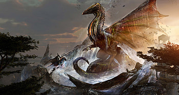 Warrior and dragon, fantasy HD wallpaper