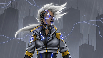 Cyberpunk Storm Girl , cyberpunk, artist, artwork, digital-art, deviantart HD wallpaper