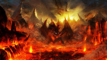- Dragon in the flame of hell HD wallpaper