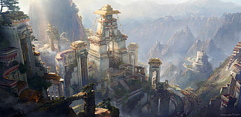 Epic Fantasy Cityscape, fantasy, city, fantasy city HD wallpaper