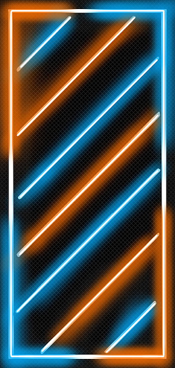 Orange and blue line, neon, ornage HD phone wallpaper