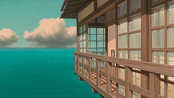Studio Ghibli, Sea house, Spirited Away, Mesmerizing scenery HD wallpaper