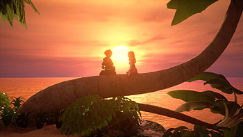 Kairi (Kingdom Hearts), Kingdom Hearts, Sora (Kingdom Hearts), Kingdom Hearts Iii, Video Game, Sunset HD wallpaper