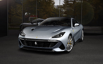 2021, Ferrari BR20, , front view, exterior, new silver BR20, supercar, Italian sports cars, Ferrari HD wallpaper