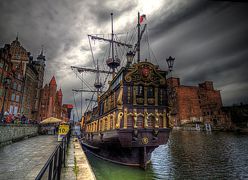 Sail Away, buildings, ship, other, people, ocean HD wallpaper