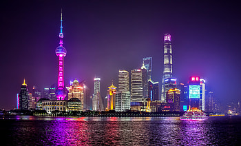 Cities, Water, Night, City, Neon, Tower HD wallpaper