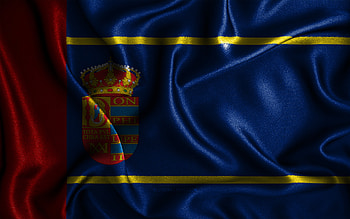 Mostoles flag, , silk wavy flags, spanish cities, Day of Mostoles, Flag of Mostoles, fabric flags, 3D art, Mostoles, cities of Spain, Mostoles 3D flag HD wallpaper