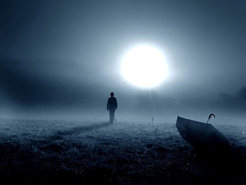 Umbrella, Rain, Dark, Human, Person, Overcast, Mainly Cloudy, Mood HD wallpaper