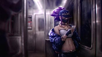 KDA Akali In The Metro League Of Legends HD wallpaper