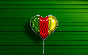 I Love Carlow, , realistic balloons, green wooden background, Day of Carlow, irish counties, flag of Carlow, Ireland, balloon with flag, Counties of Ireland, Carlow flag, Carlow HD wallpaper